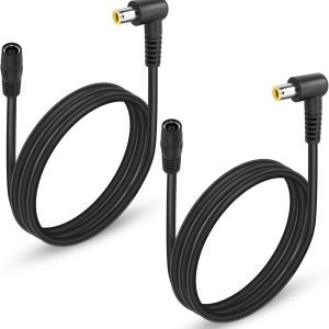 GINTOOYUN 2 cables de alimentación DC7909 de 14AWG DC7.0.354 inx0.035 in en ángulo recto 90 grados macho a CC 0.311 inx0.035 in hembra cable de GINTOOYUN 2 cables de alimentación DC7909 de 14AWG DC7.0.354 inx0.035 in en ángulo recto 90 grados macho a CC 0.311 inx0.035 in hembra cable de