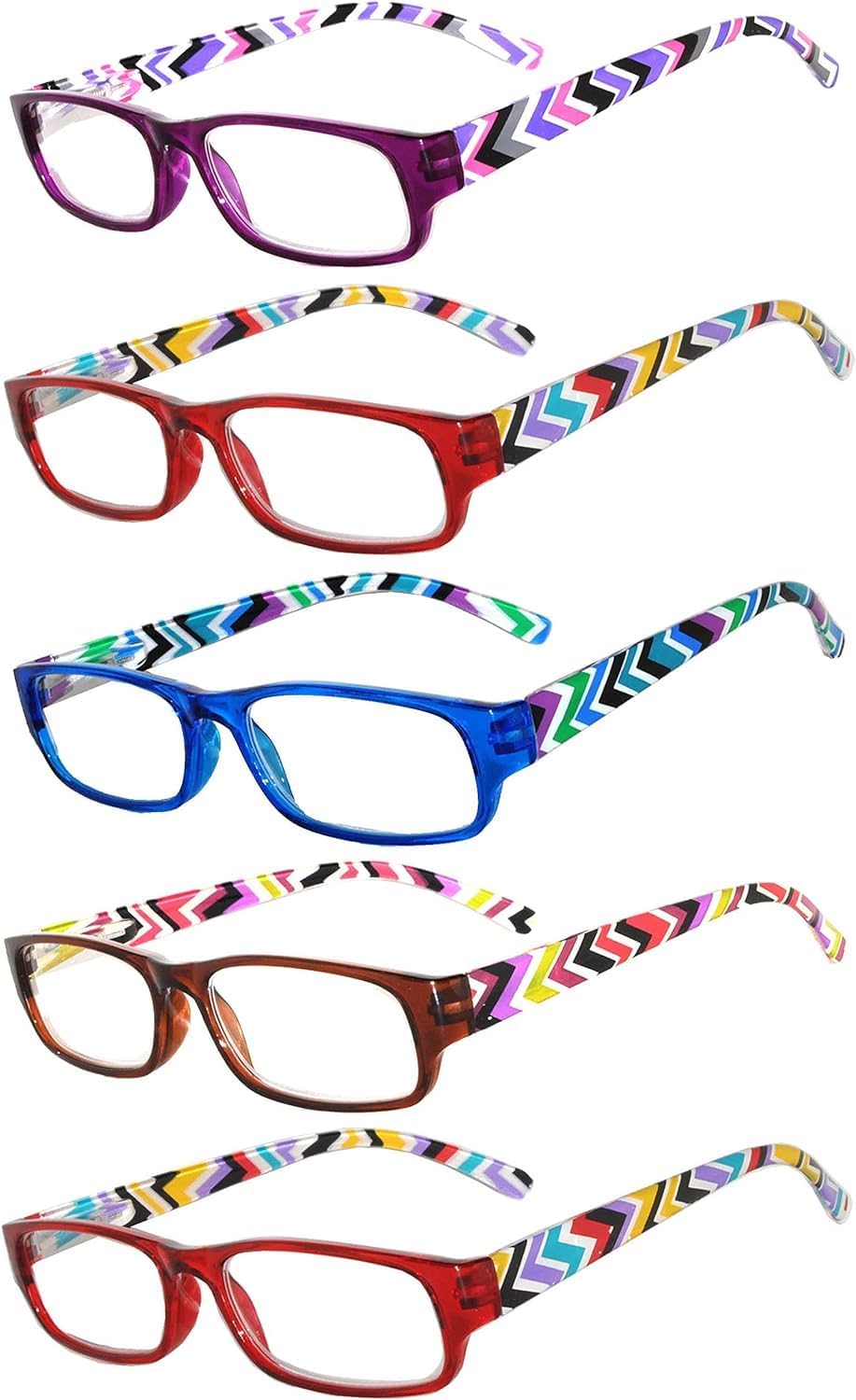 OWL 5 Pairs Reading Glasses Fashion Ladies Readers Spring Hinge