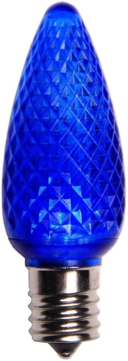 Paquete de 25 bombillas LED C9 de repuesto para Navidad, bombillas LED facetadas, grado comercial, base intermedia E17, regulables, SMD,