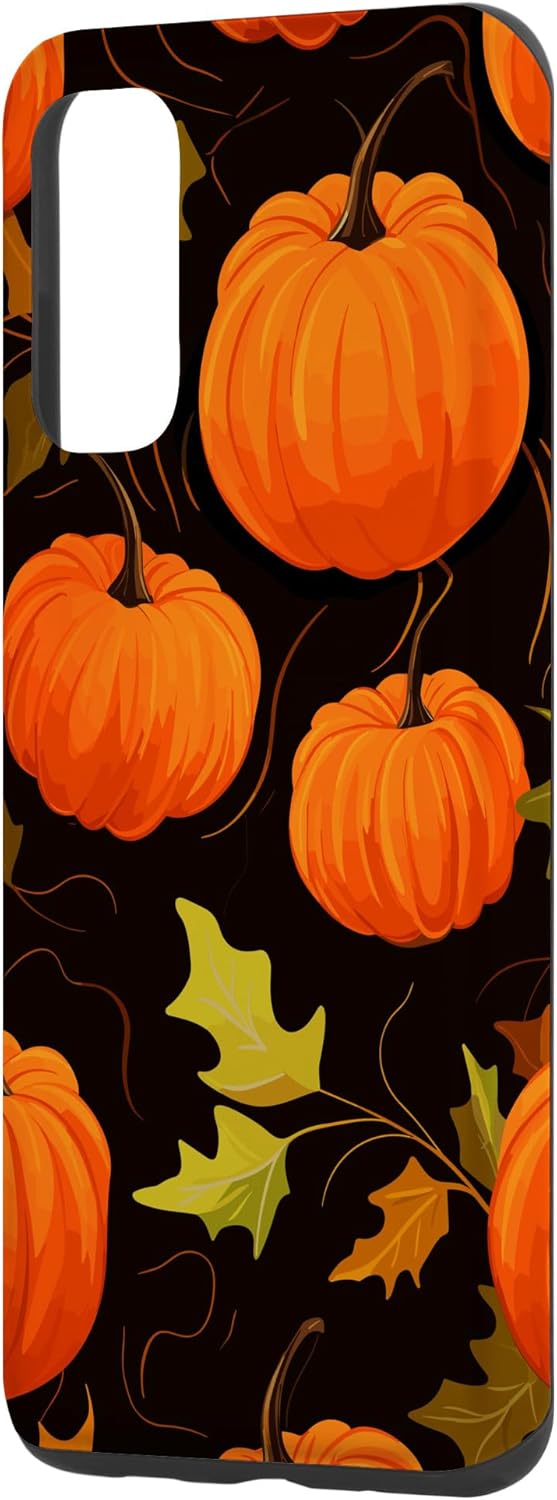 Galaxy S20 Otoño Hojas y Calabazas Patrón Halloween Niña Mujer Otoño Caso