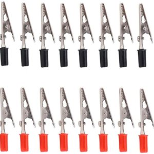 Pinzas de cocodrilo de metal abrazaderas de prueba eléctricas con manos de plástico Kit rojo negro 20PCS Pinzas de cocodrilo de metal abrazaderas de prueba eléctricas con manos de plástico Kit rojo negro 20PCS