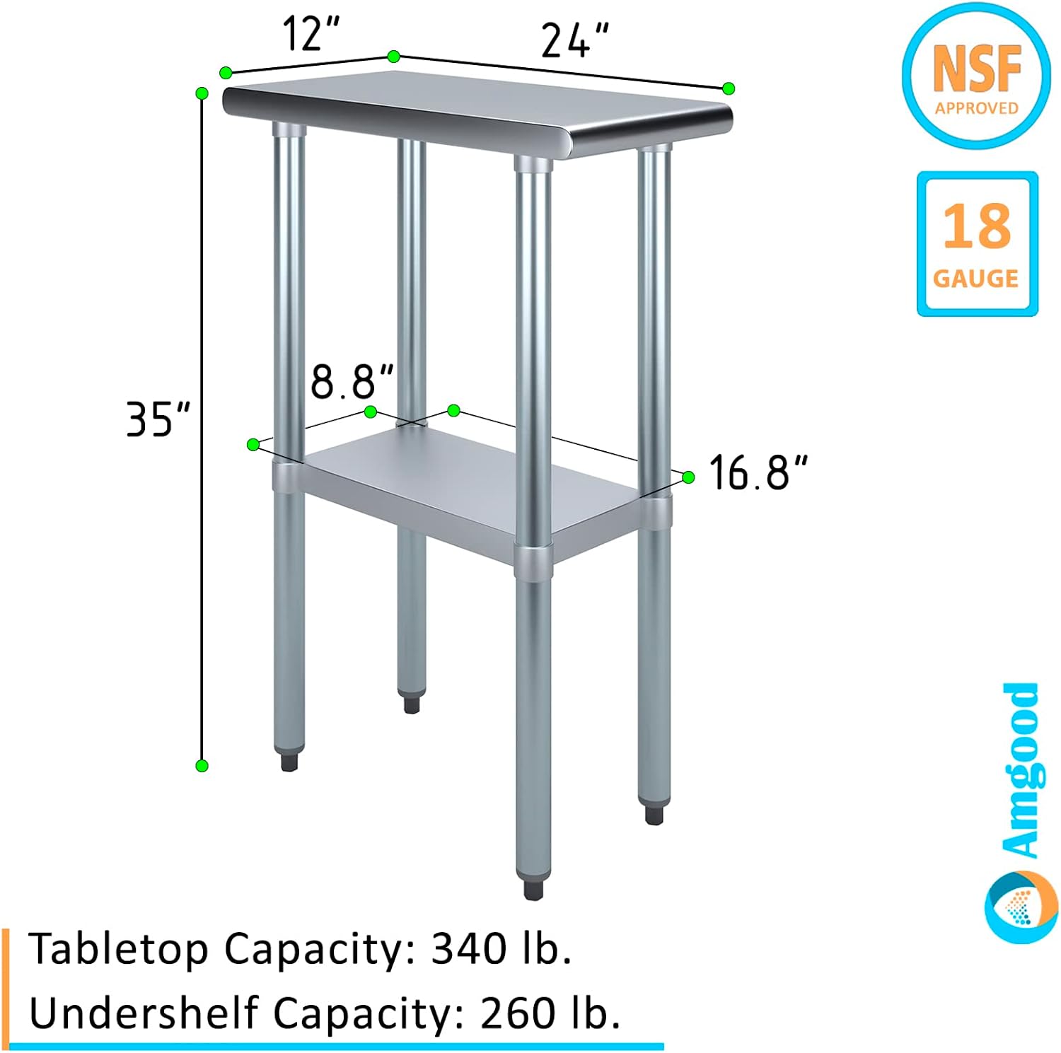 Mesa de trabajo de acero inoxidable, mesa de metal