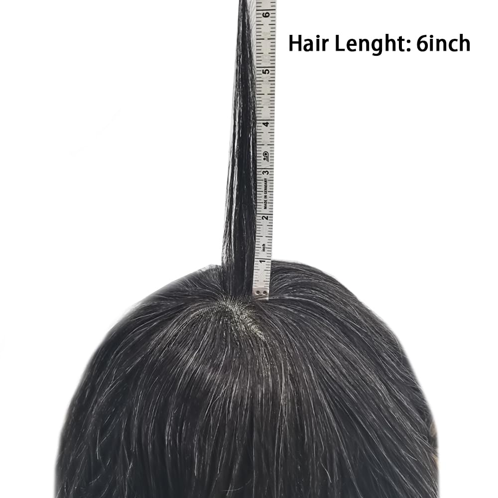 Hair Wonders Toupee para hombres, pieza de cabello humano real para hombre, sistema de reemplazo de piezas de pelo de tupé para hombres, sistema de