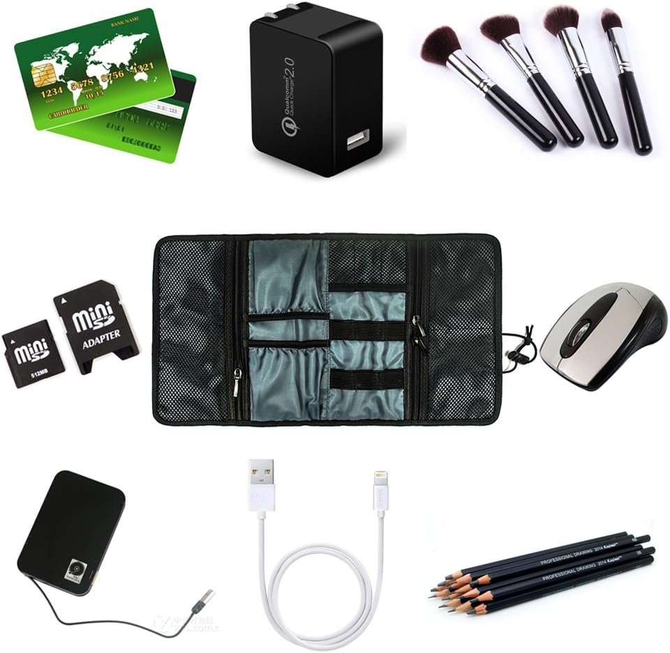 ProCase – Organizador para viaje de equipo. Bolsa para organizar los accesorios electrónicos. Estuche de viaje para ordenar los cables. Botiquín y
