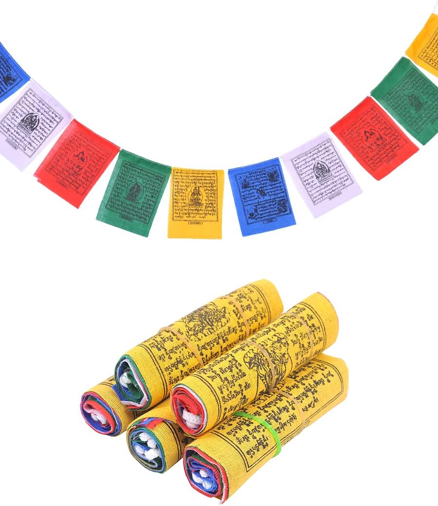 Banderas tibetanas de oración al aire libre, bandera zen, bandera budista colorida, banderas chakras, bandera de geometría sagrada, bandera de