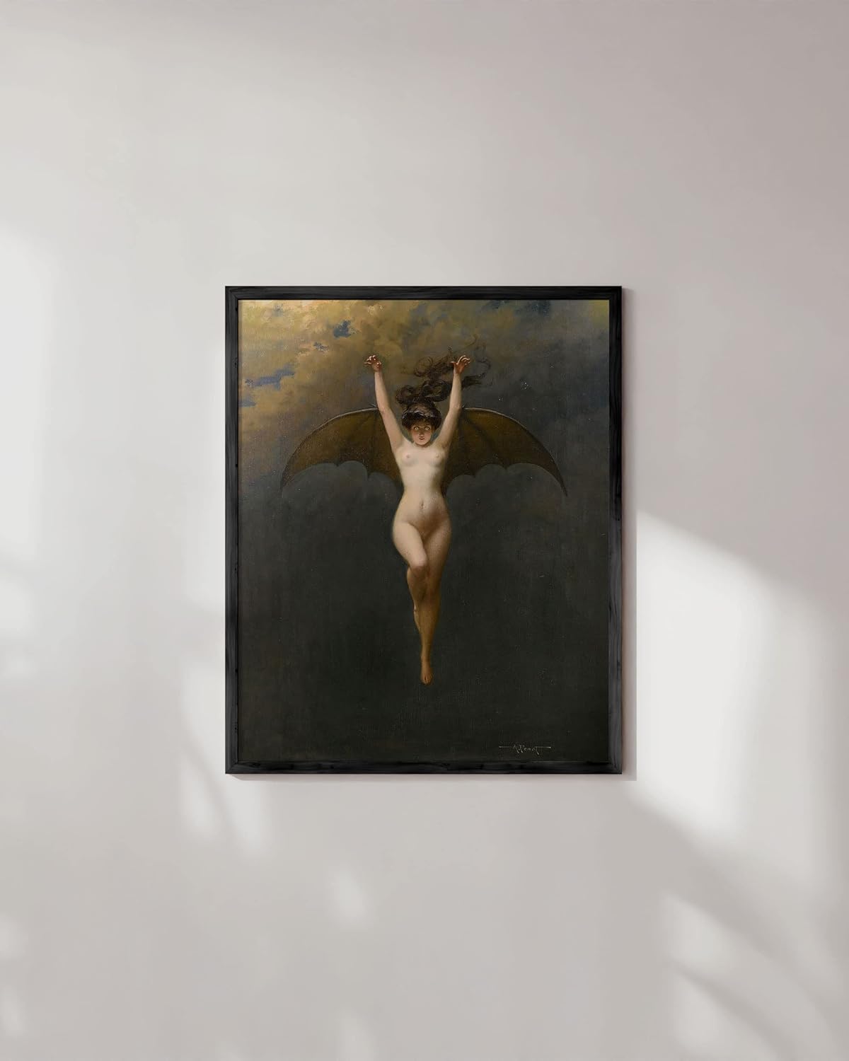 Haus and Hues Decoración de pared gótica, póster de murciélagos, decoración de pared de bruja, pinturas góticas, póster de bruja, póster vintage,