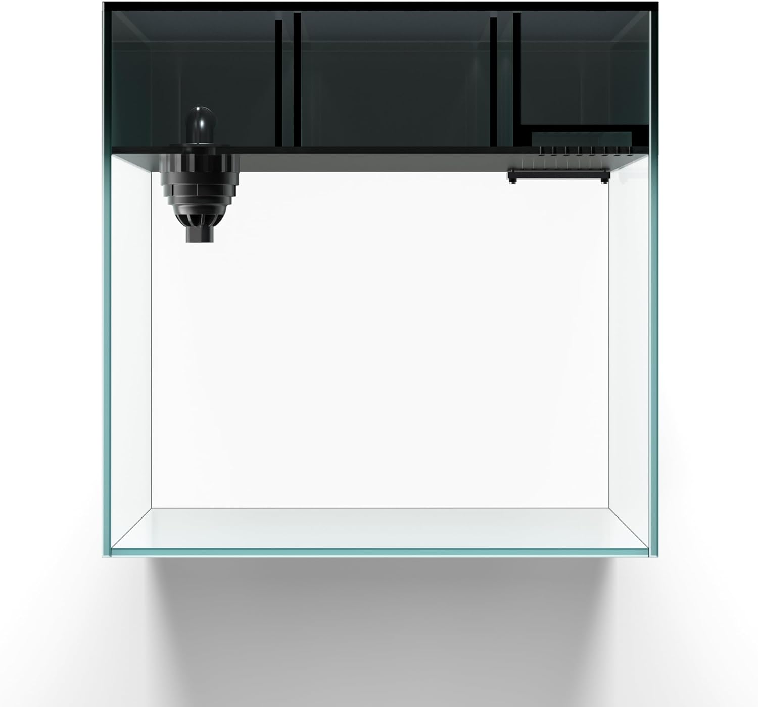 LANDN 35C Tanque de acuario ultra transparente de 10 galones de hierro bajo en hierro con cámara de filtración trasera (bomba de retorno incluida).
