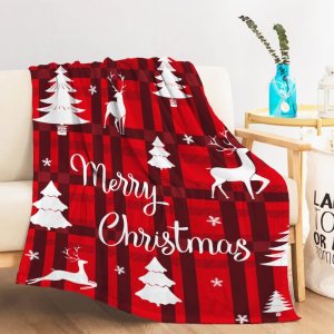 Manta de Navidad a cuadros rojos, manta de Navidad para sofá, cama, suave, acogedora, ligera, mullida, de forro polar, decorativa, 50 x 60-01 Manta de Navidad a cuadros rojos, manta de Navidad para sofá, cama, suave, acogedora, ligera, mullida, de forro polar, decorativa, 50 x 60-01