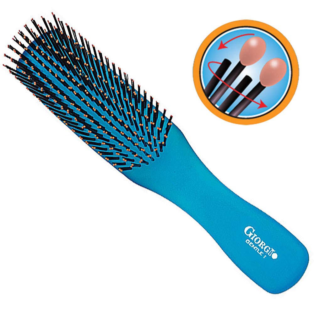 Giorgio GION1-2B – Juego de 2 cepillos desenredantes suaves para hombres y mujeres, cerdas suaves para cuero cabelludo sensible. Mojado y seco para