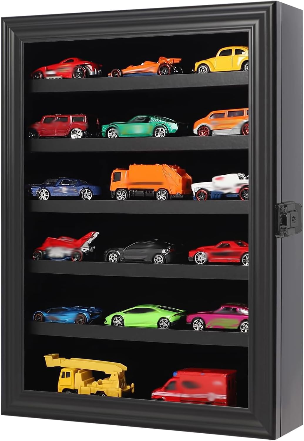 Vitrina de autos de juguete a escala 164, vitrina de exhibición de coche fundido a presión, modelo de montaje en pared, gabinete de almacenamiento