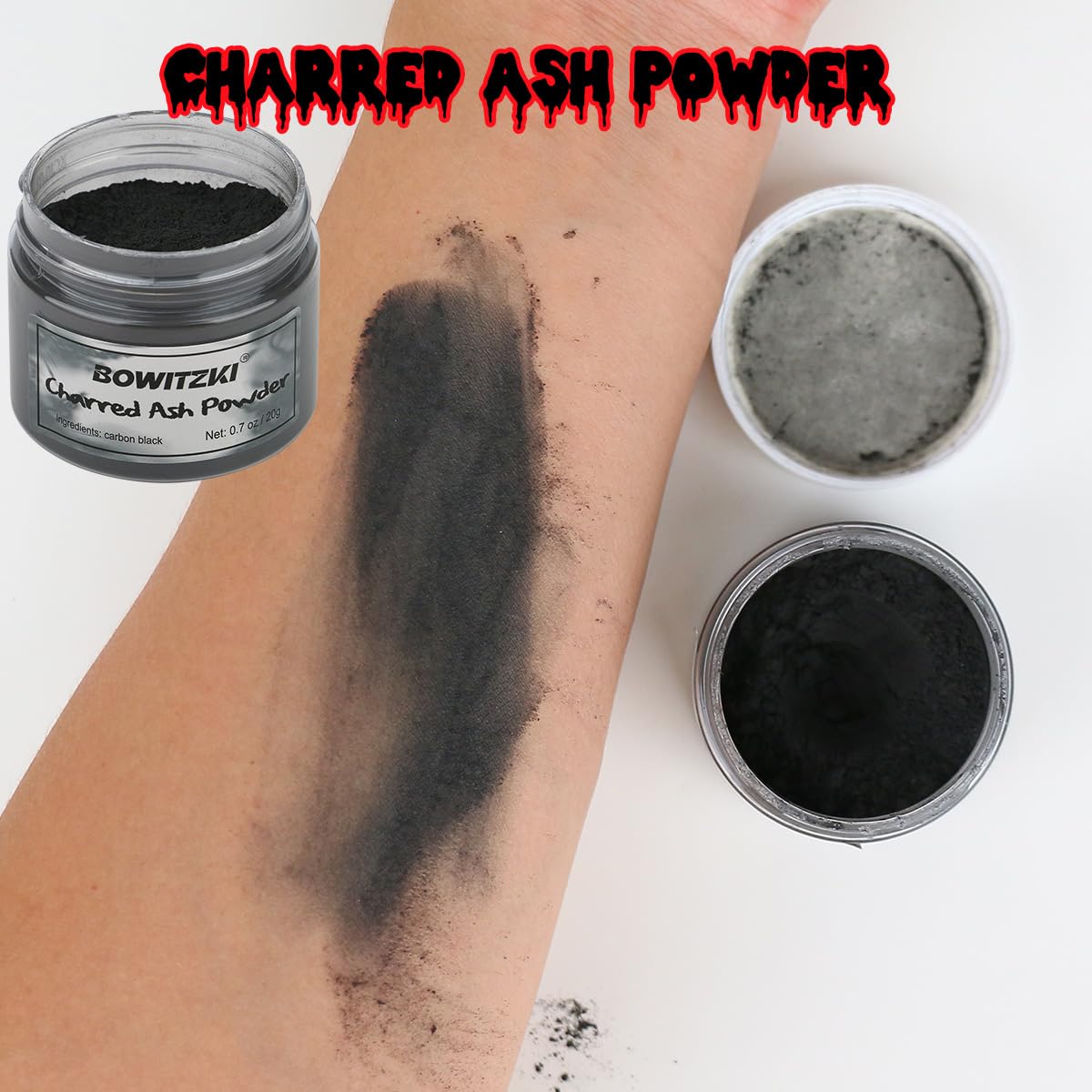 Bowitzki Maquillaje de Halloween Efectos especiales Aceite Cara Cuerpo Pintura Falso Cera Cera de Cicatriz de Sangre Carbonizada Polvo con Esponjas