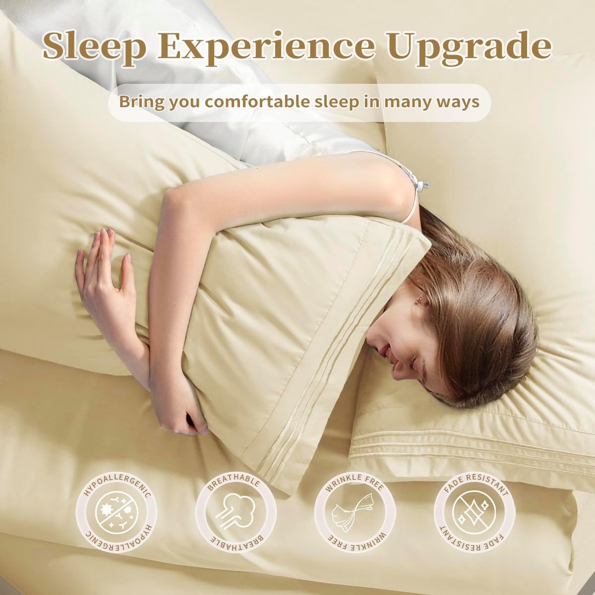 Juego de sábana para cama Shilucheng de microfibra y 1800hilos egipcios. Sábanas super suaves con bolsillos profundos de 16 pulgadas,