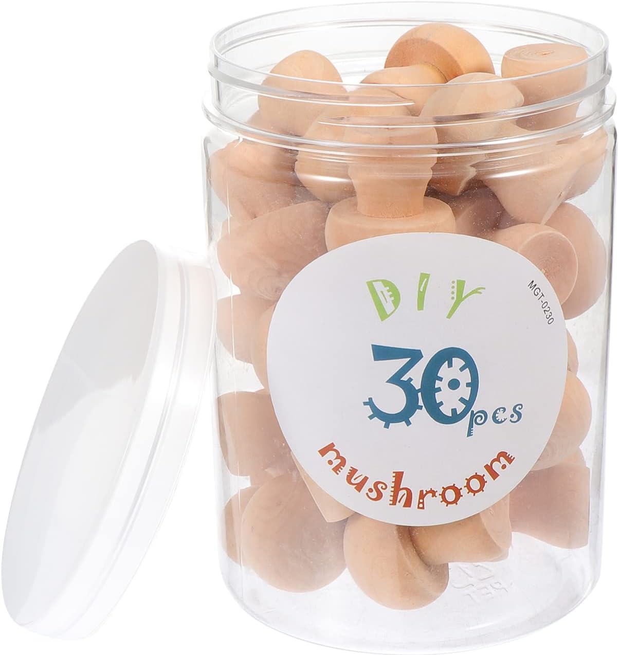 EXCEART Juego de 30 piezas de hongos de madera naturales sin terminar con formas de hongos, figuras de hongos, mini muñecas de madera para artes y