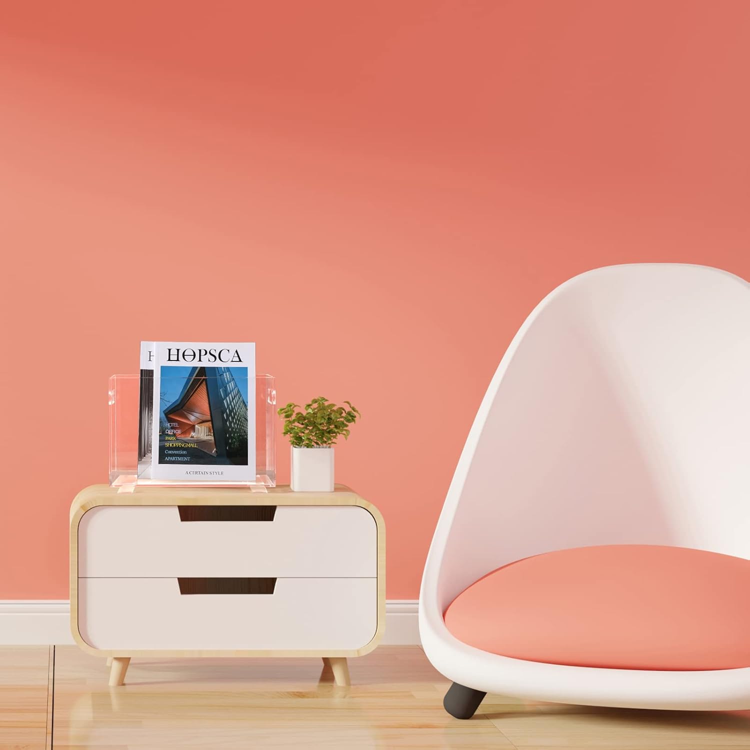 Revistero acrílico transparente, estante para revisteros que ahorra espacio, cesta para libros, organizador de almacenamiento para sala de estar,