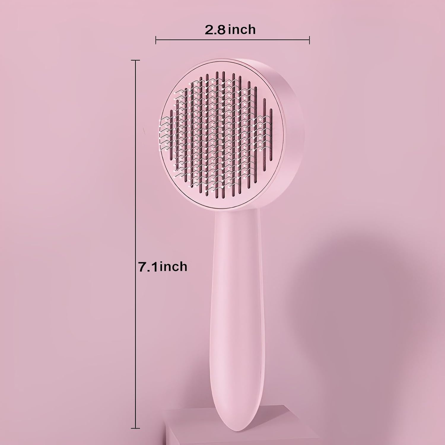 Cepillo de pelo corto o largo para perros y gatos de pelo corto o largo (rosa)