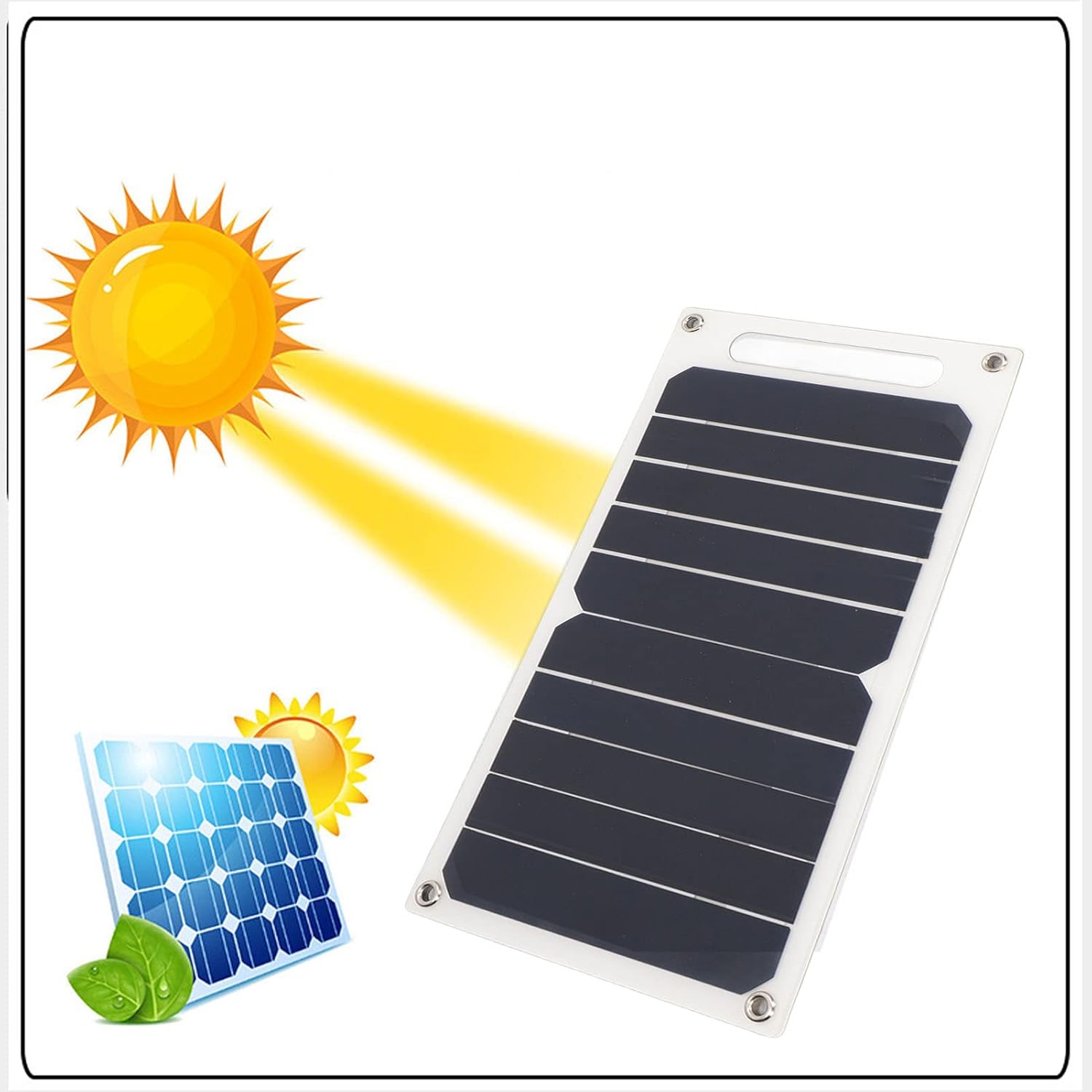 Panel solar Tablero de carga de teléfono móvil 5V 6W Cargador de energía solar de verano al aire libre Pequeño con cargador de teléfono celular
