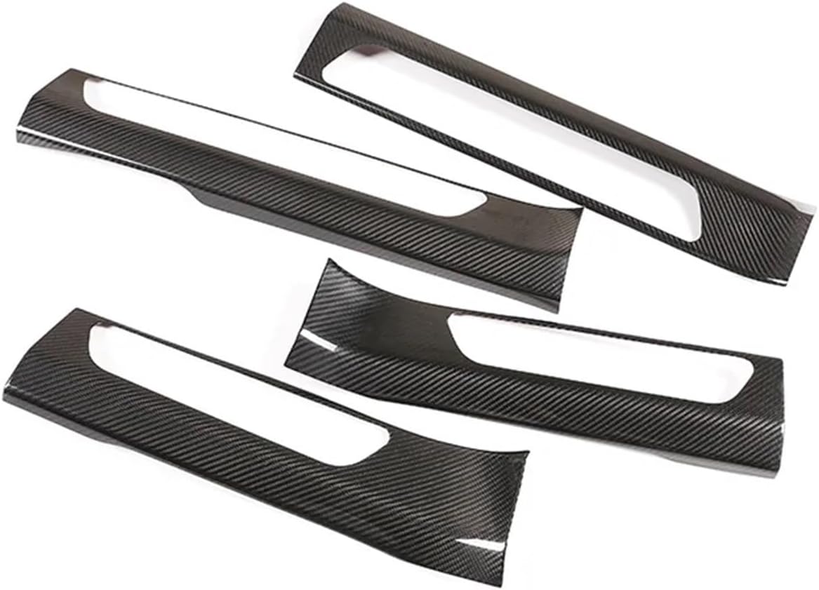 Tira de umbral de puerta integrada de fibra de carbono real para automóvil, accesorios de ajuste compatibles con Porsche Panamera 2017-2021