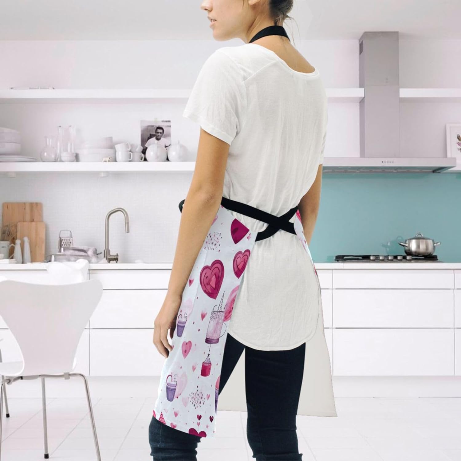 RPLIFE Delantal de cocina ultramarino resistente al agua, delantal de herramientas de barbacoa, delantal de bolsillo con babero, delantal de estilo