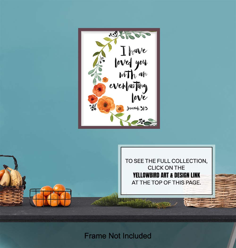 Love Bible Verse – Religious Christian Scripture Wall Art – Home Decor, Decoration for Bedroom, Living Room, Church – Romantic Gift for Women, Men,