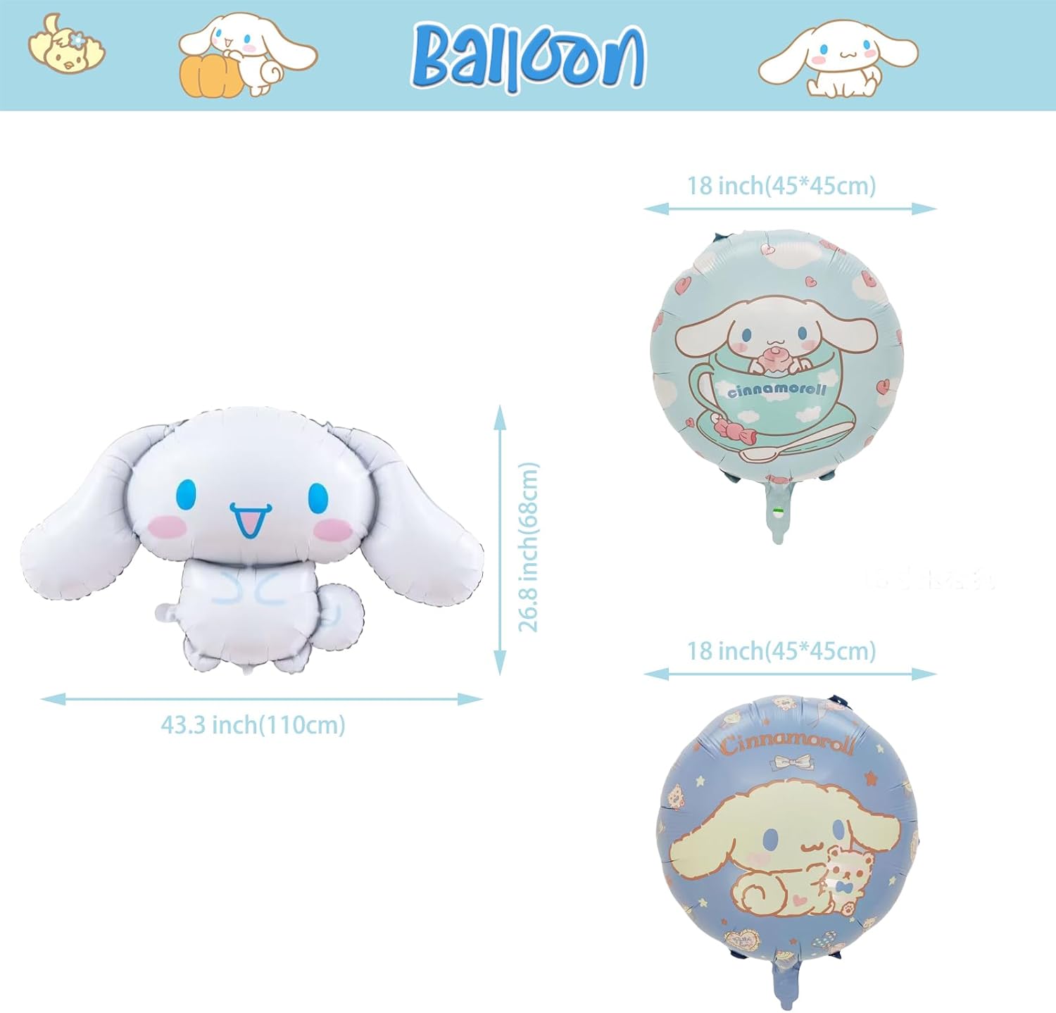 Decoraciones de cumpleaños kawaii  Juego de 37, decoraciones de fiesta Kawaii, suministros de fiesta Kawaii incluyen lindo adorno de dibujos