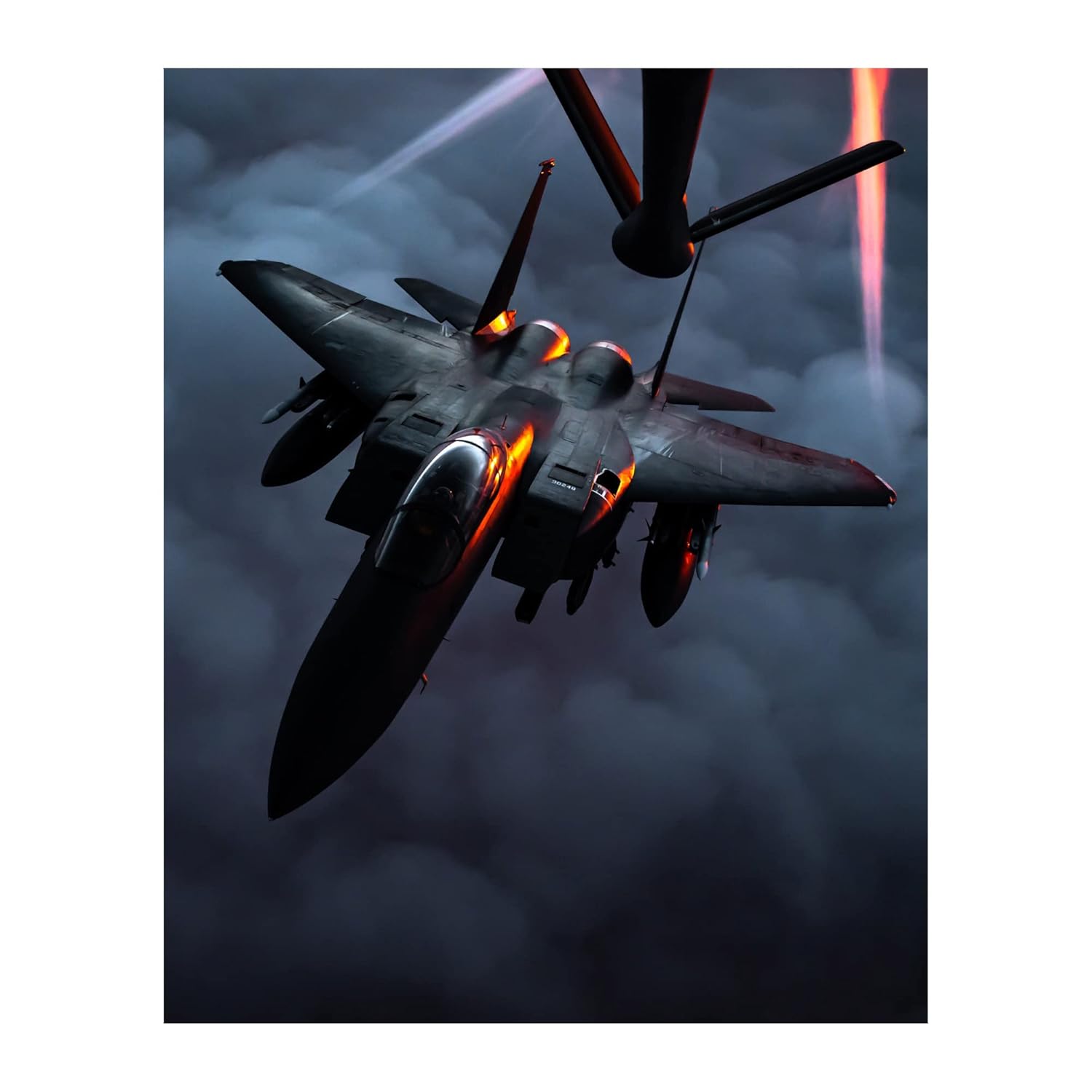 Dynamic Fighter Jet – Patriotic US Military Wall Art Print  Authentic Aircraft Wall Art Decor for Home Decor, Office Decor & Boys Bedroom Decor,