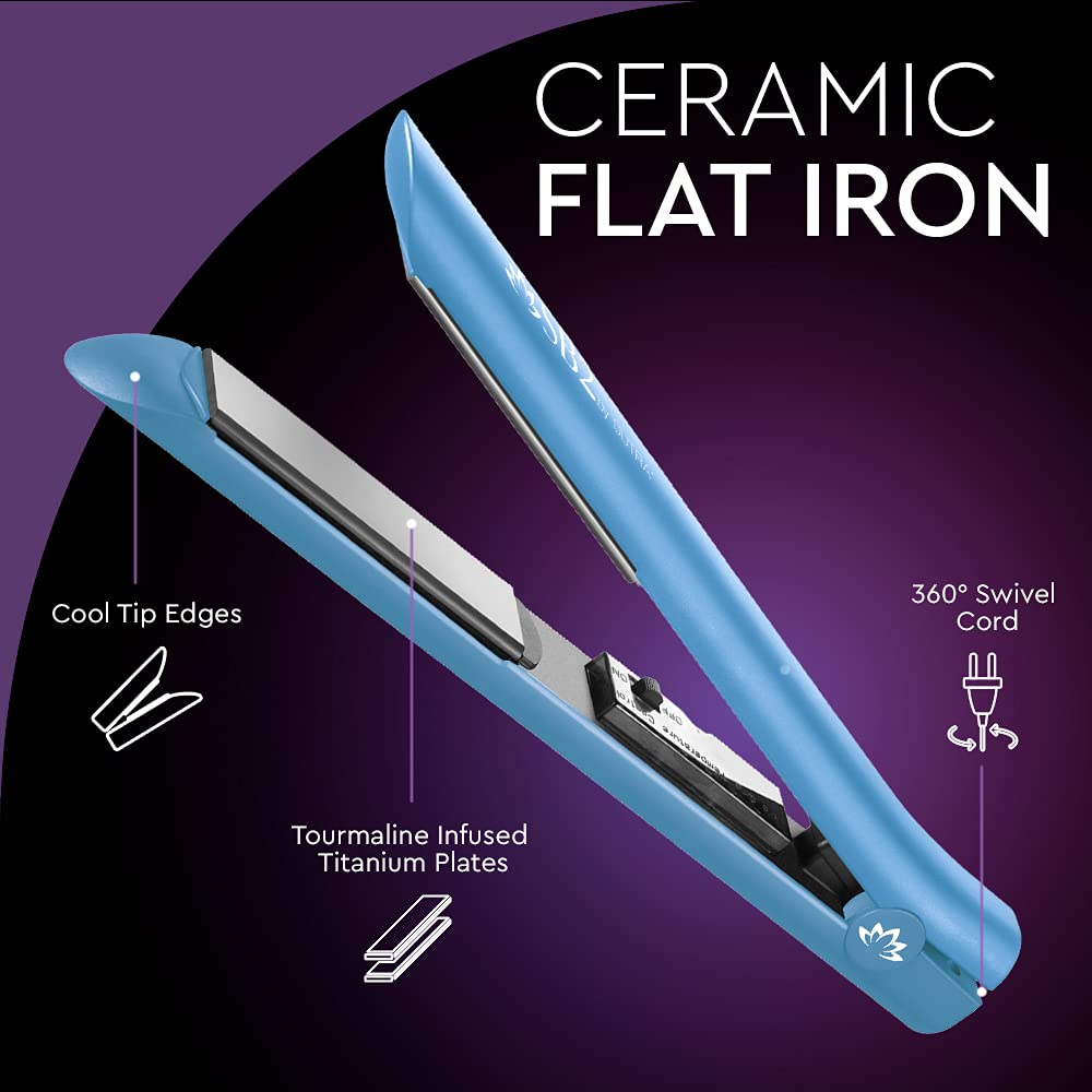 SUTRA Plancha plana de cerámica profesional, tecnología iónica, calor rápido, alisador de pelo de doble voltaje, 1 pulgada, plancha plana, múltiples