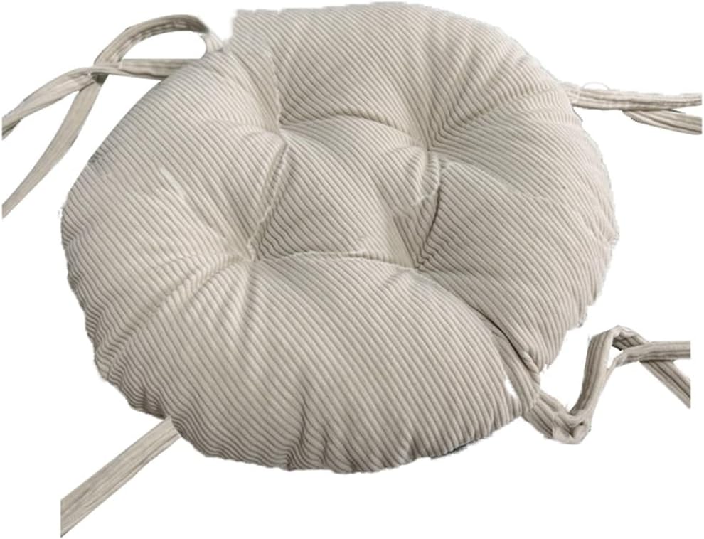 Cojín de asiento redondo de pana gruesa con lazos, antideslizante y súper suave, para cocina, taburete de bar, comedor, 11.8 pulgadas, 13 pulgadas,