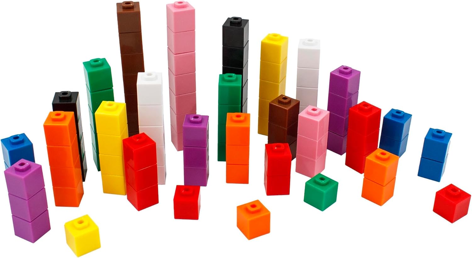 Junior Learning 100 Mathcubes – Paquete de 100 cubos multicolores, construye y aprende, aprendizaje y desarrollo práctico de matemáticas, niños a