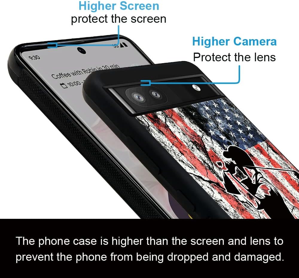 DJSOK Funda compatible con Google Pixel 6A, bandera de golf para hombres, niños y niñas, de doble capa, a prueba de golpes, resistente, funda para