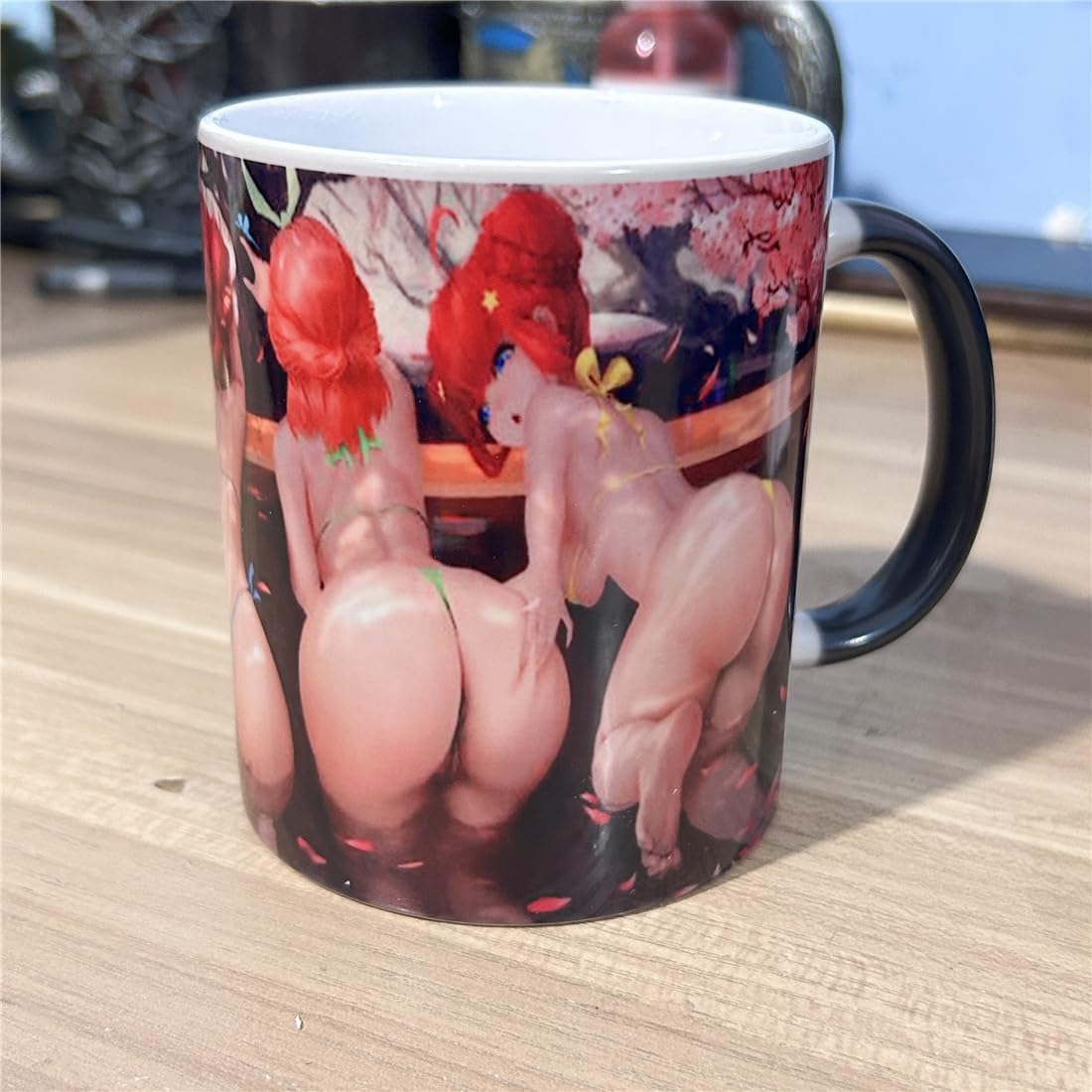 Taza de café de belleza de anime sensible al calor, taza de cerveza de café que cambia de color, taza de café creativa, buen regalo para fanáticos