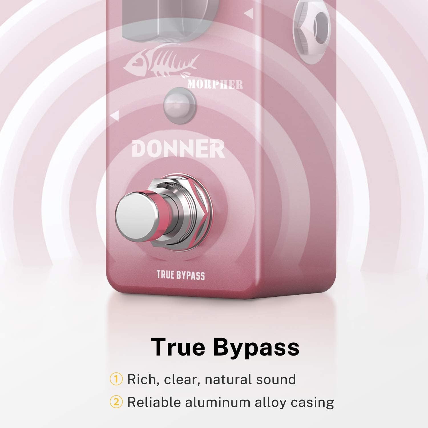 Donner – Pedal de guitarra de distorsión, distorsión Morpher, 3 modos, natural, apretado, clásico, metal de los 80 Crunch para guitarra eléctrica,