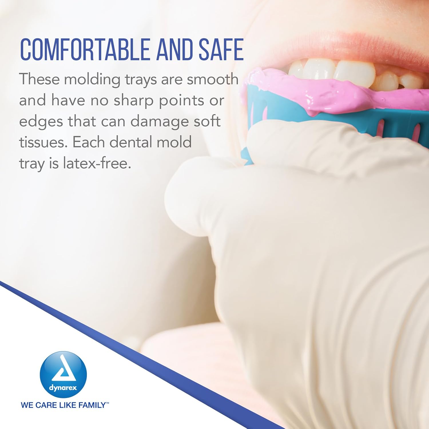 Dynarex Bandejas de impresión dental – Bandeja dental perforada, asas ergonómicas, sin látex de goma natural, tamaño superior pequeño No. 5-12