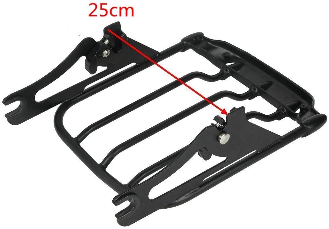 TCT – Portaequipajes desmontable con dos alas de aire, apto para modelos Harley Touring 2009-2019