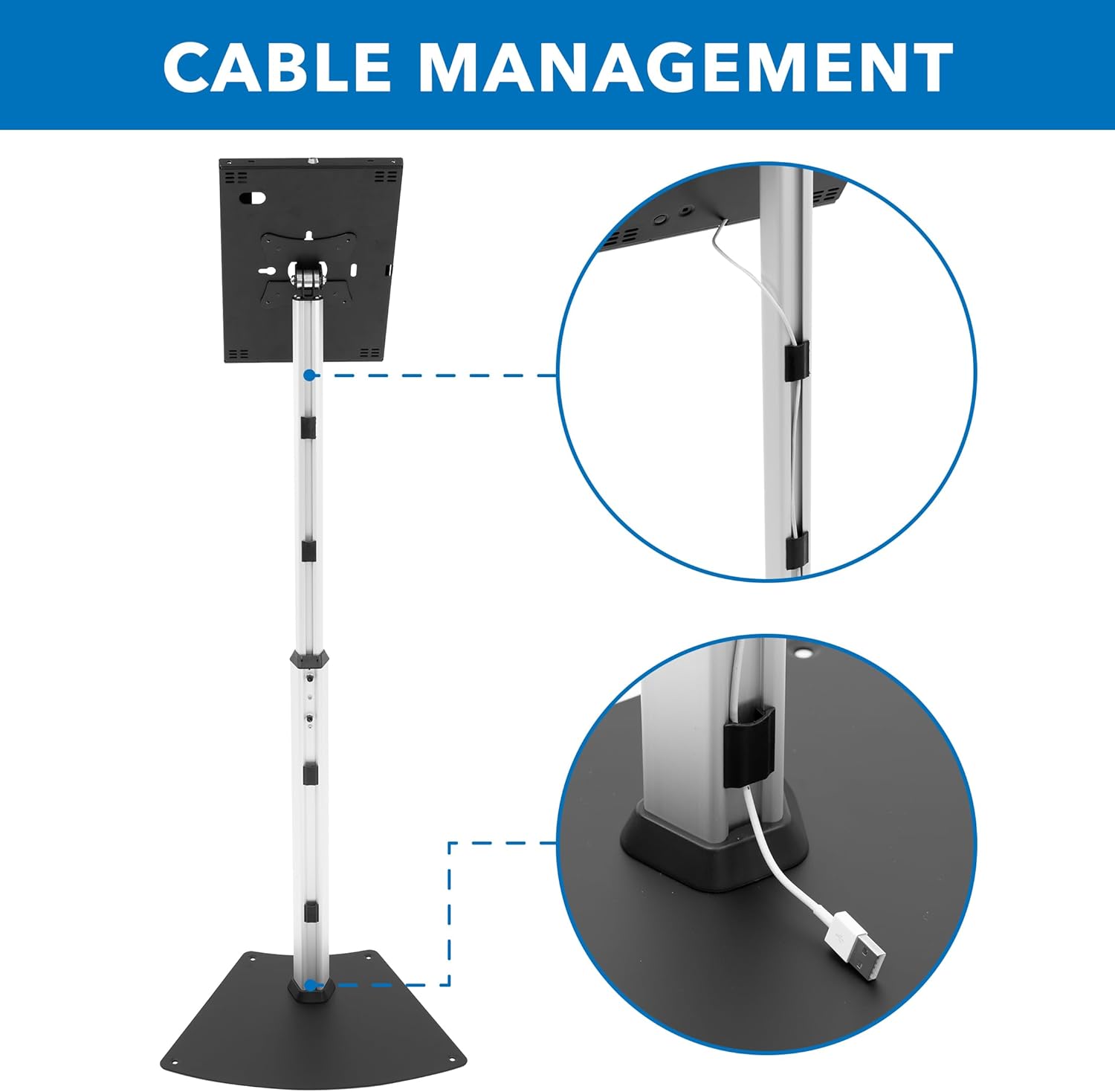 Mount-It! Soporte de piso antirrobo para tableta compatible con iPad 10, 9, 8, iPad Pro 11, 10.5, iPad Air 10.5, quiosco de bloqueo ajustable en