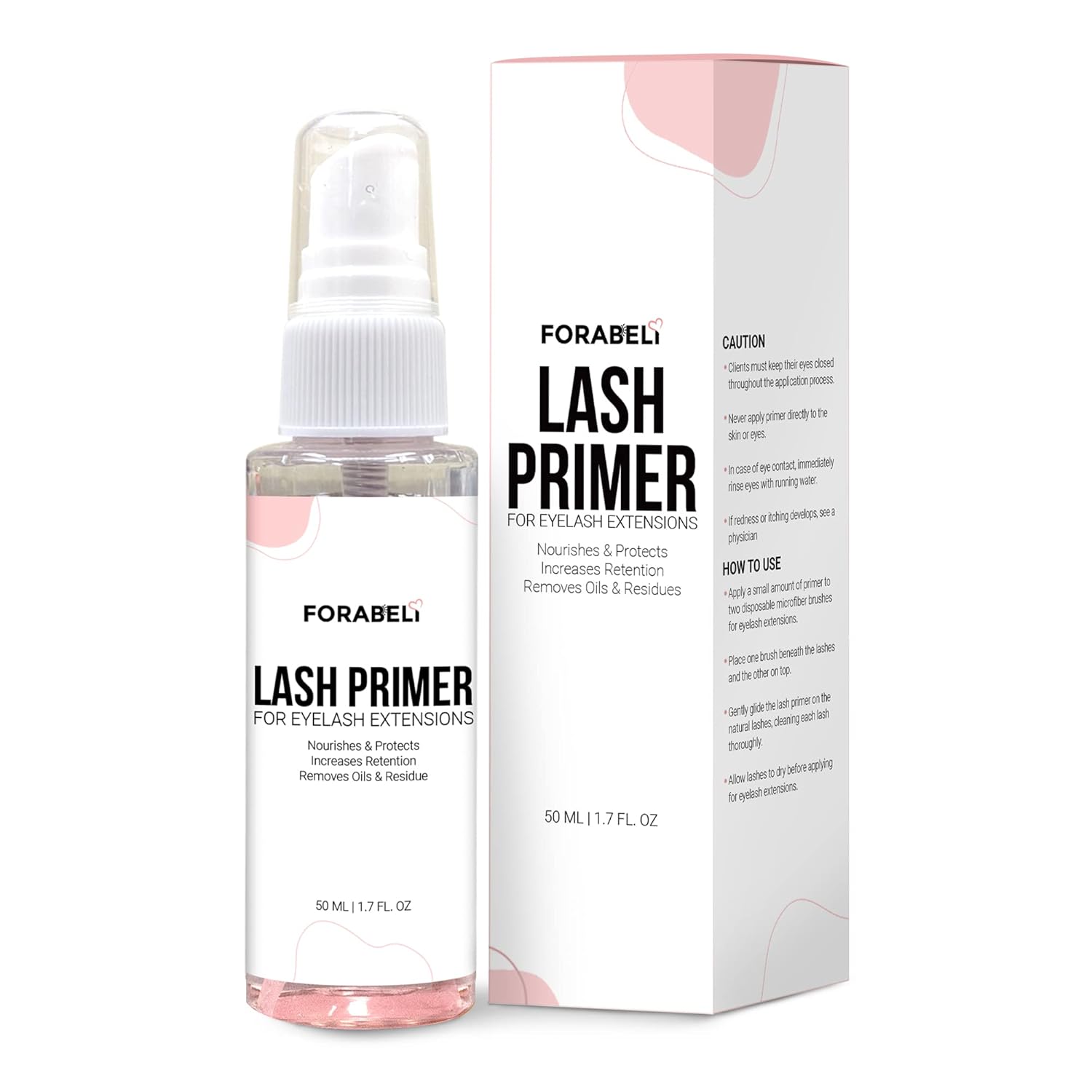 Imprimación de pestañas para extensiones de pestañas, 50ML (spray), ForabeliMejora la retención del pegamentofuerza de sujeción para pestañas