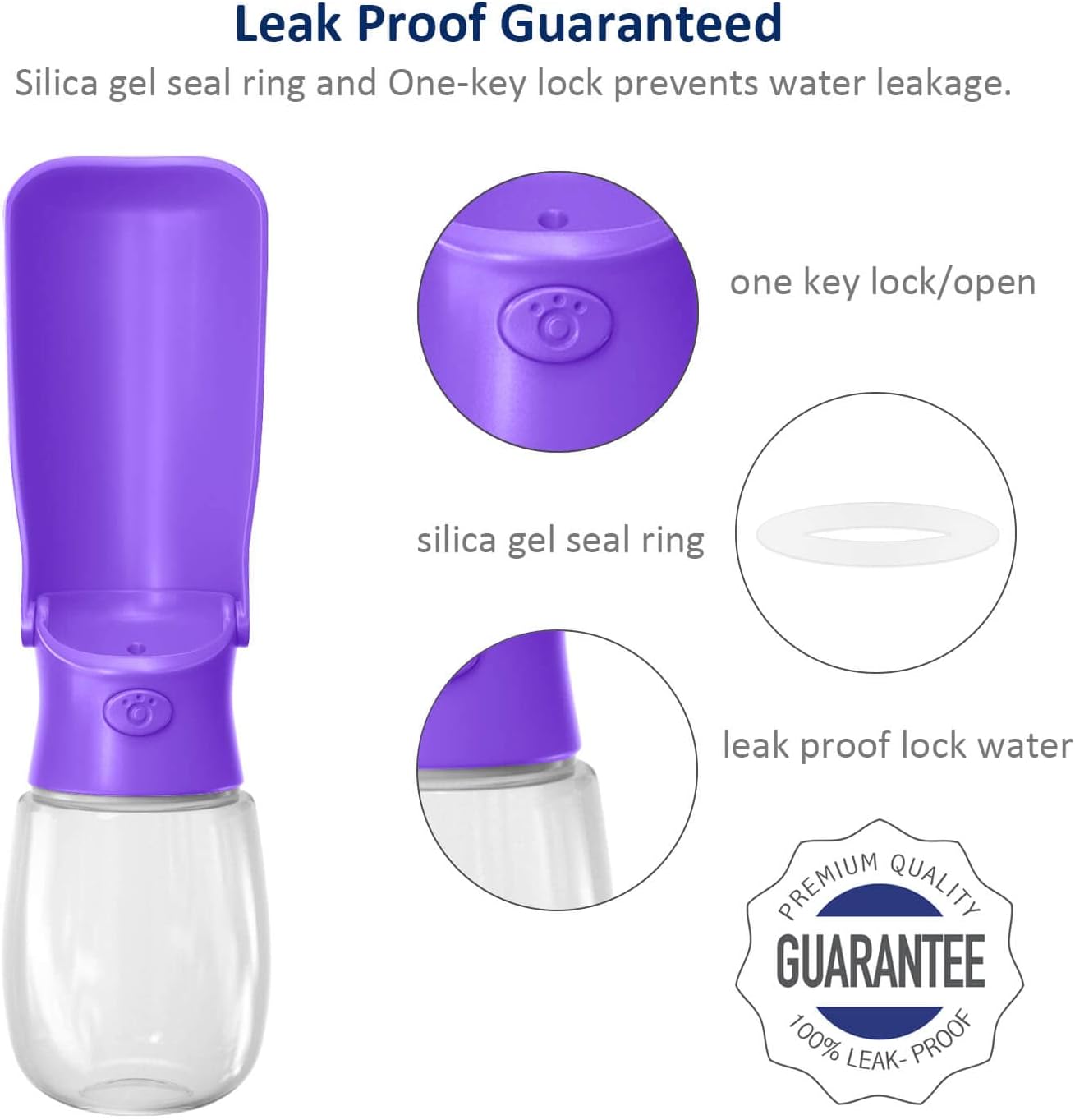 WePet Botella de agua plegable portátil para perros, dispensador de agua para cachorros con alimentador para beber, 12 onzas, resistente a altas