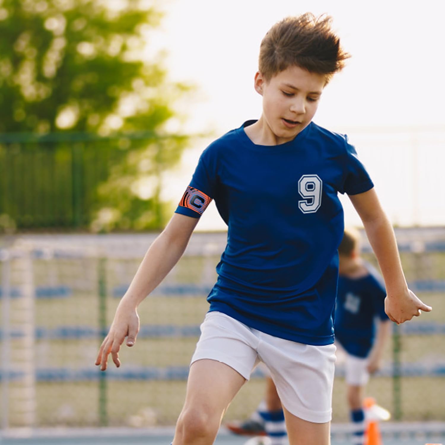 FUNAUPGO Sports Captain C Armband – Brazalete elástico unisex para capitán de fútbol, ajustable, para jugadores de fútbol al aire libre, para