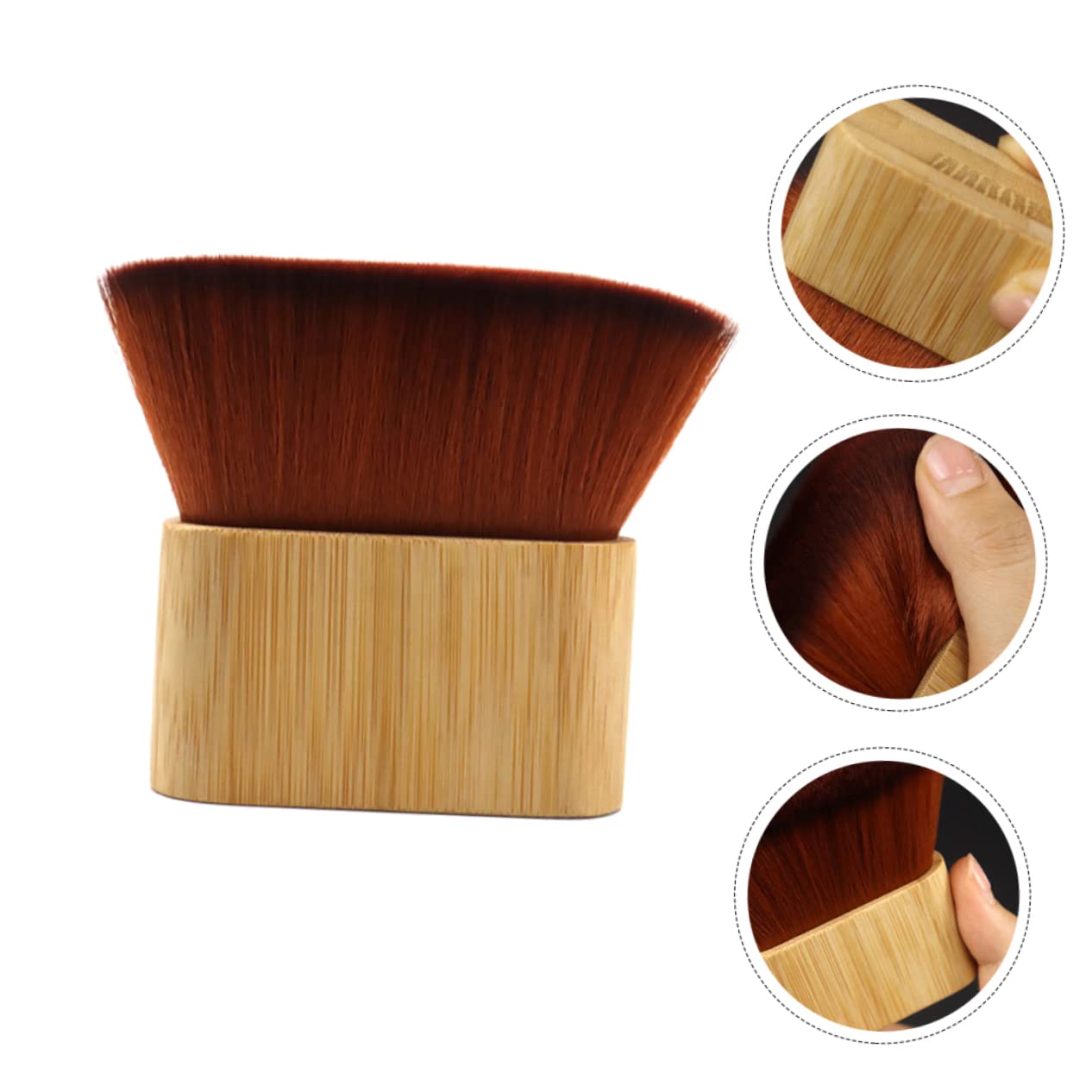 FOMIYES Cepillo de pelo para la cara, plumero de pelo suelto, plumero de cabeza, cepillo de peluquero suave, cepillo de afeitado para hombres,