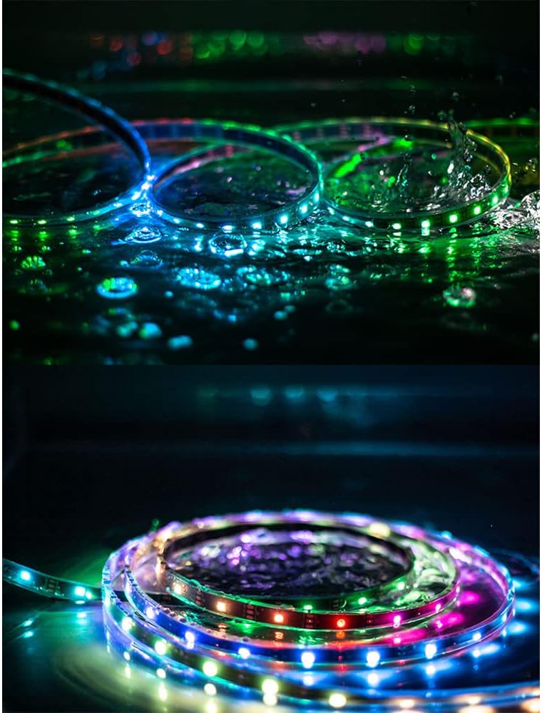 KWMSTPLT WS2812b – Tira de píxeles LED direccionable individualmente de 300 píxeles 5 M, programable, a todo color, SMD 5050 RGB, tira flexible de