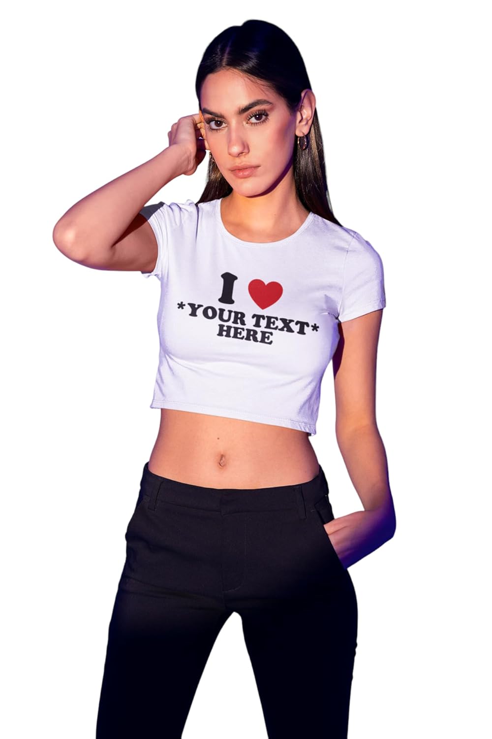 Custom I Heart Shirt – Custom Crop Top – Custom Baby Tee – Gift For Her – Valentines Shirt – Retro – Graphic Stylish Outfit – Printed Shirt – Summer