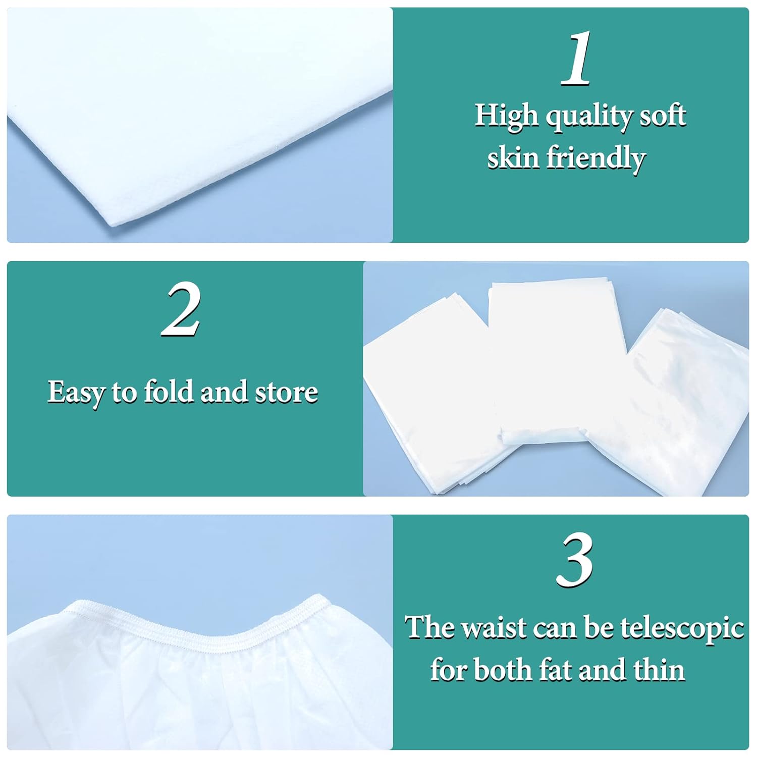 10 piezas desechables de spa envoltorio de baño no tejido desechable Spa Wrap bata de baño sauna falda de baño sudor vaporizador, Blanco(Thick White)