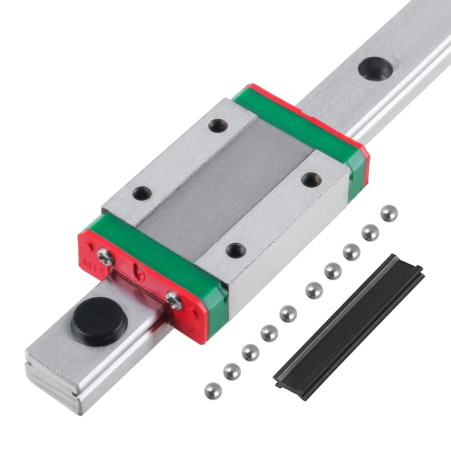 Guía de riel lineal MGN9 de 13.780 in con bloque de transporte de rodamientos lineales MGN9H, mini riel lineal para impresora 3D de bricolaje (tipo