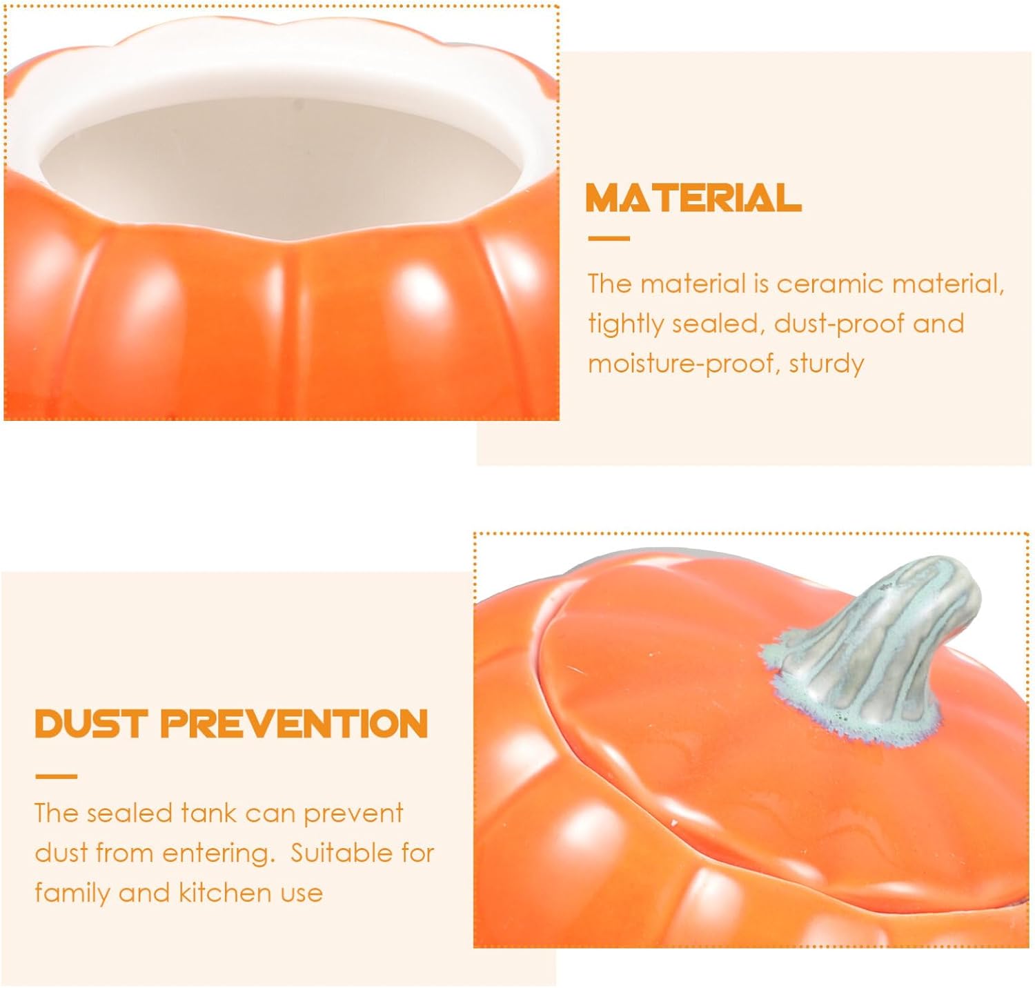 Luxshiny Recipiente con forma de calabaza, tarro de almacenamiento de té, tarro de cerámica para dulces con tapa, tarro de calabaza, contenedor de