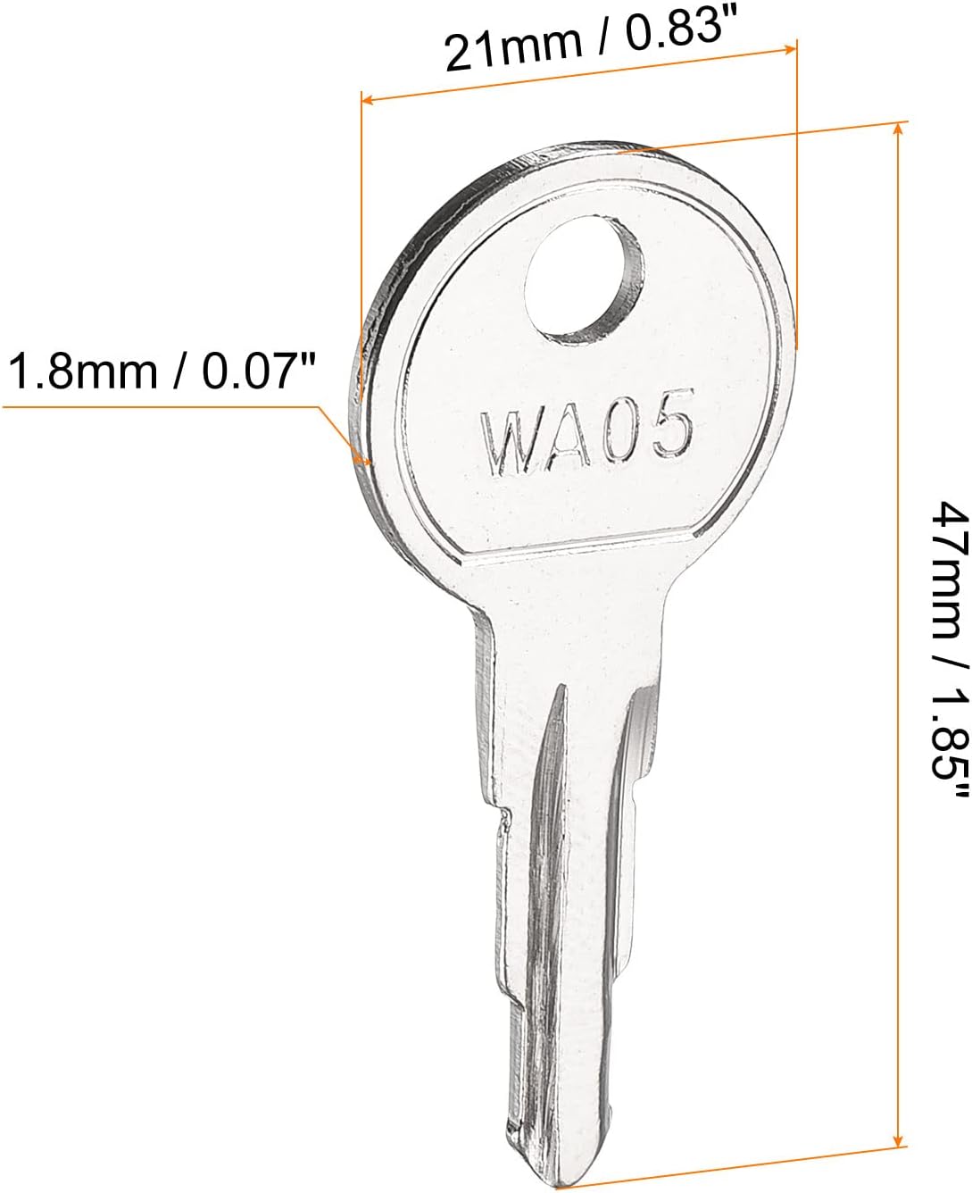 uxcell Llave de equipo pesado, llaves de encendido de maquinaria de construcción para excavadora (número de pieza WA05) 5Pcs