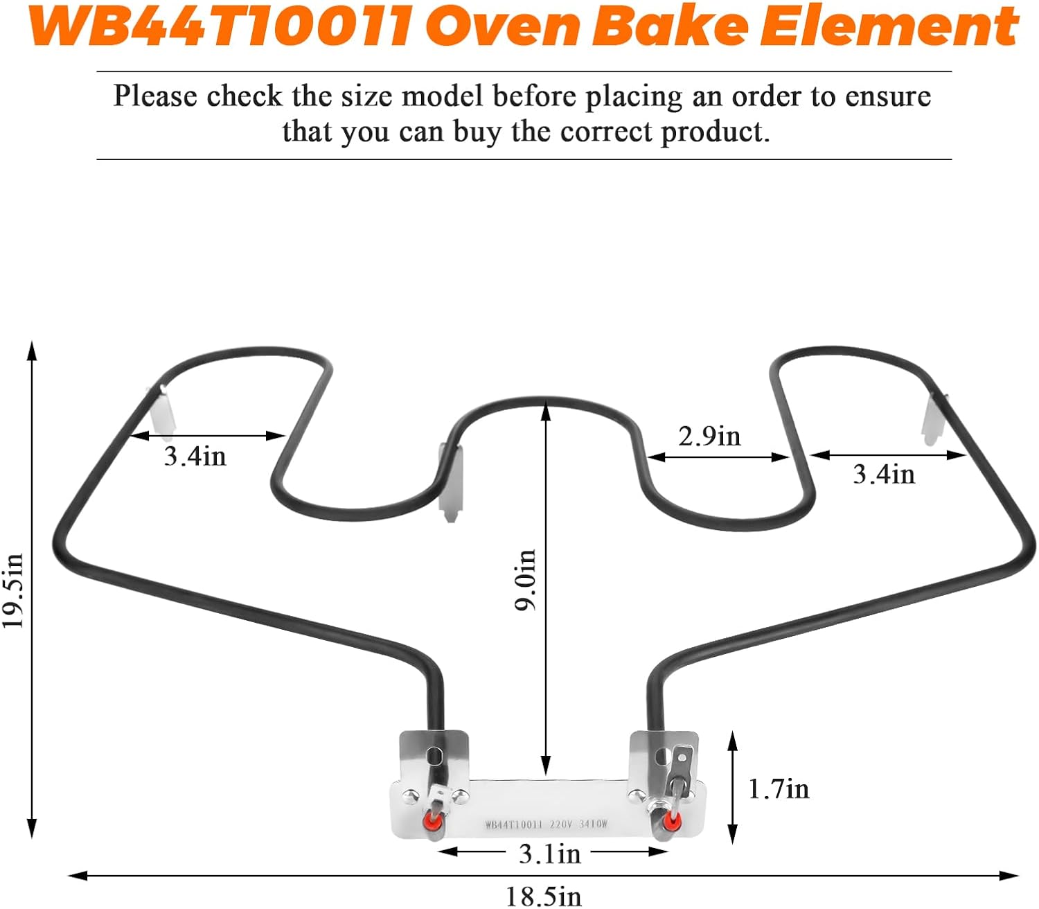 WB31M20 WB31M19 – Sartenes de goteo de porcelana y WB44T10011 Horno Estufa Horno Reemplazo de Elemento para Horno GE Hotpoint Ken-more
