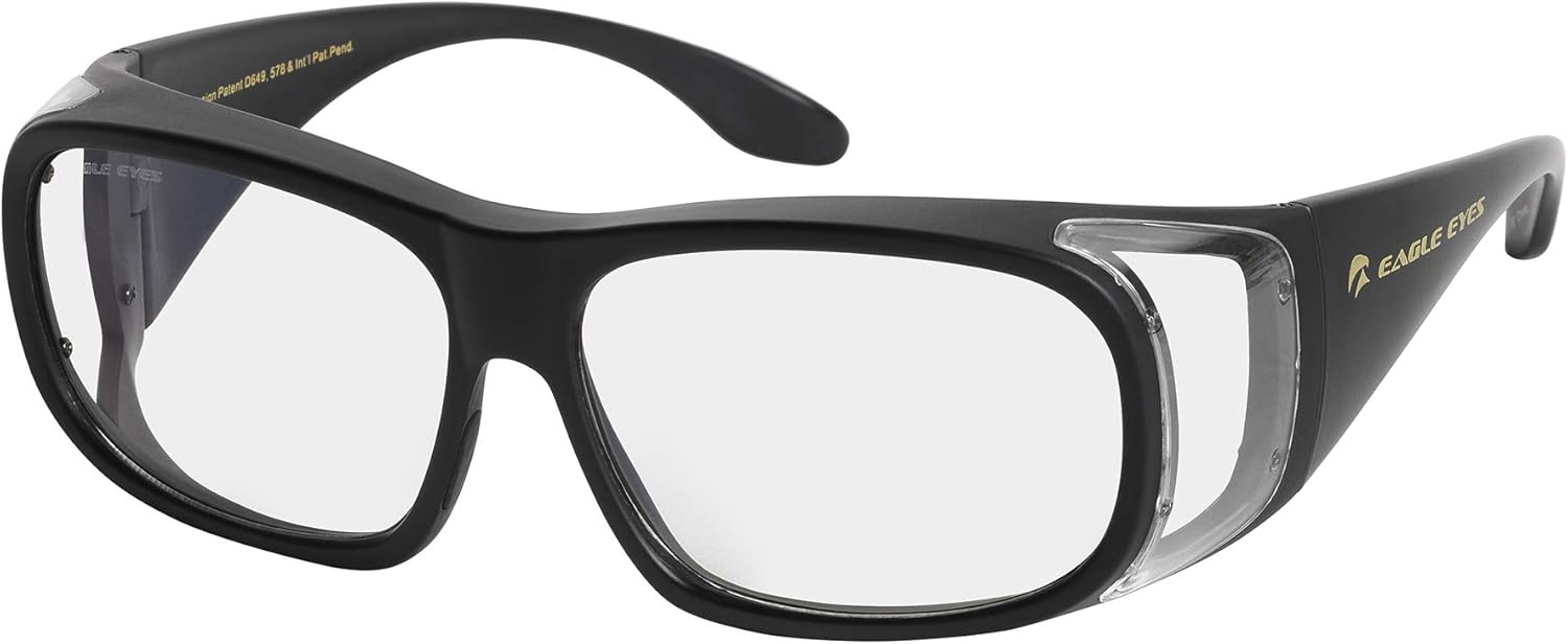 Eagle Eyes FitOn DigiTec – Gafas de computadora con bloqueo de luz azul, se pueden usar sobre anteojos recetados, anteojos de lectura, gafas RX,