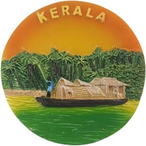Kerala India – Imán de recuerdo para refrigerador 3D, resina hecha a mano Kerala para refrigerador, colección de decoración para el hogar y la cocina Kerala India – Imán de recuerdo para refrigerador 3D, resina hecha a mano Kerala para refrigerador, colección de decoración para el hogar y la cocina