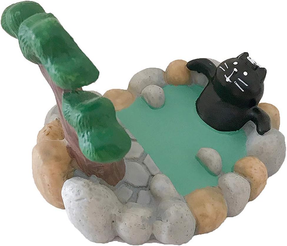 Soporte para teléfono celular de escritorio, aguas termales, con lindo gato relajado para oficina, manos libres, ornamento para el hogar