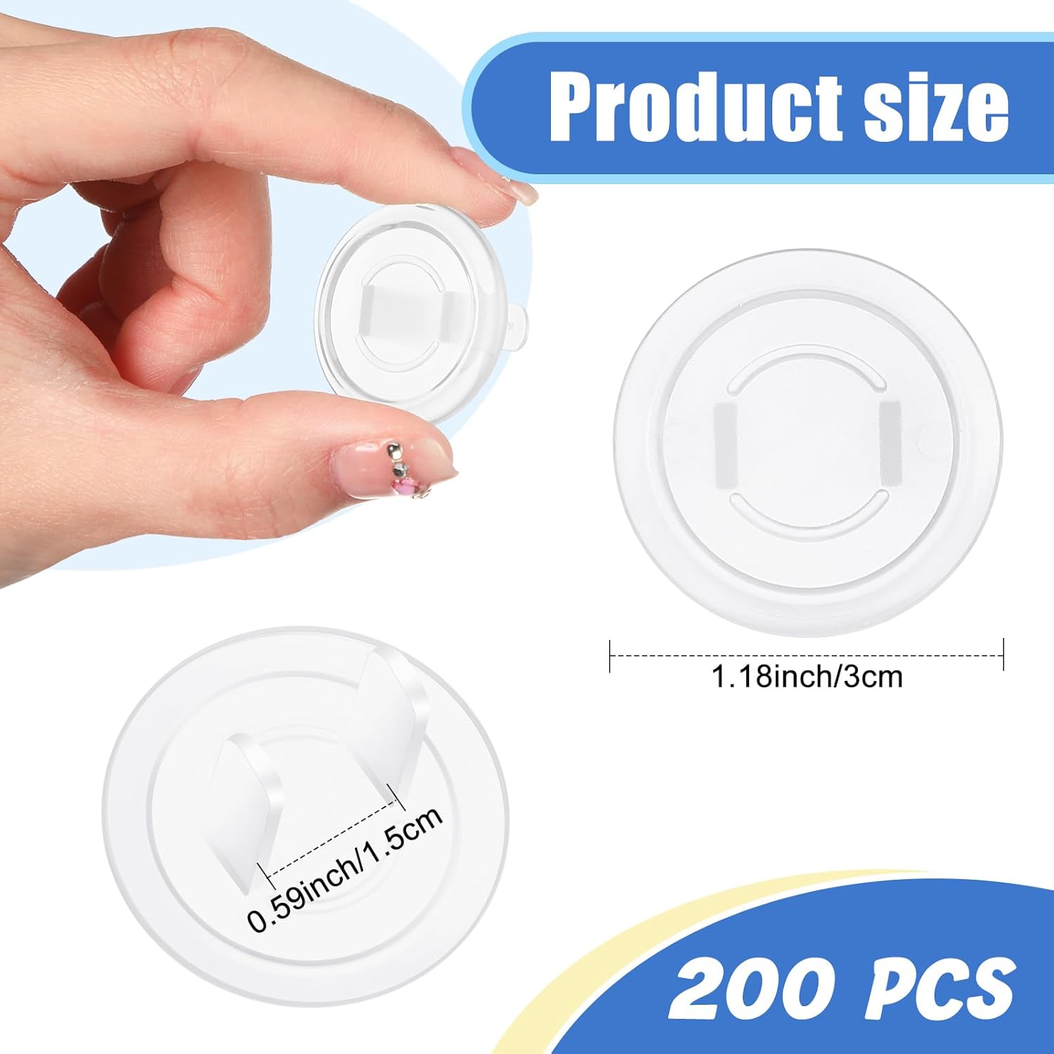 200 fundas transparentes para enchufes a granel a prueba de bebés para enchufes eléctricos, enchufe fácil de instalar, resistente y seguro, kit a