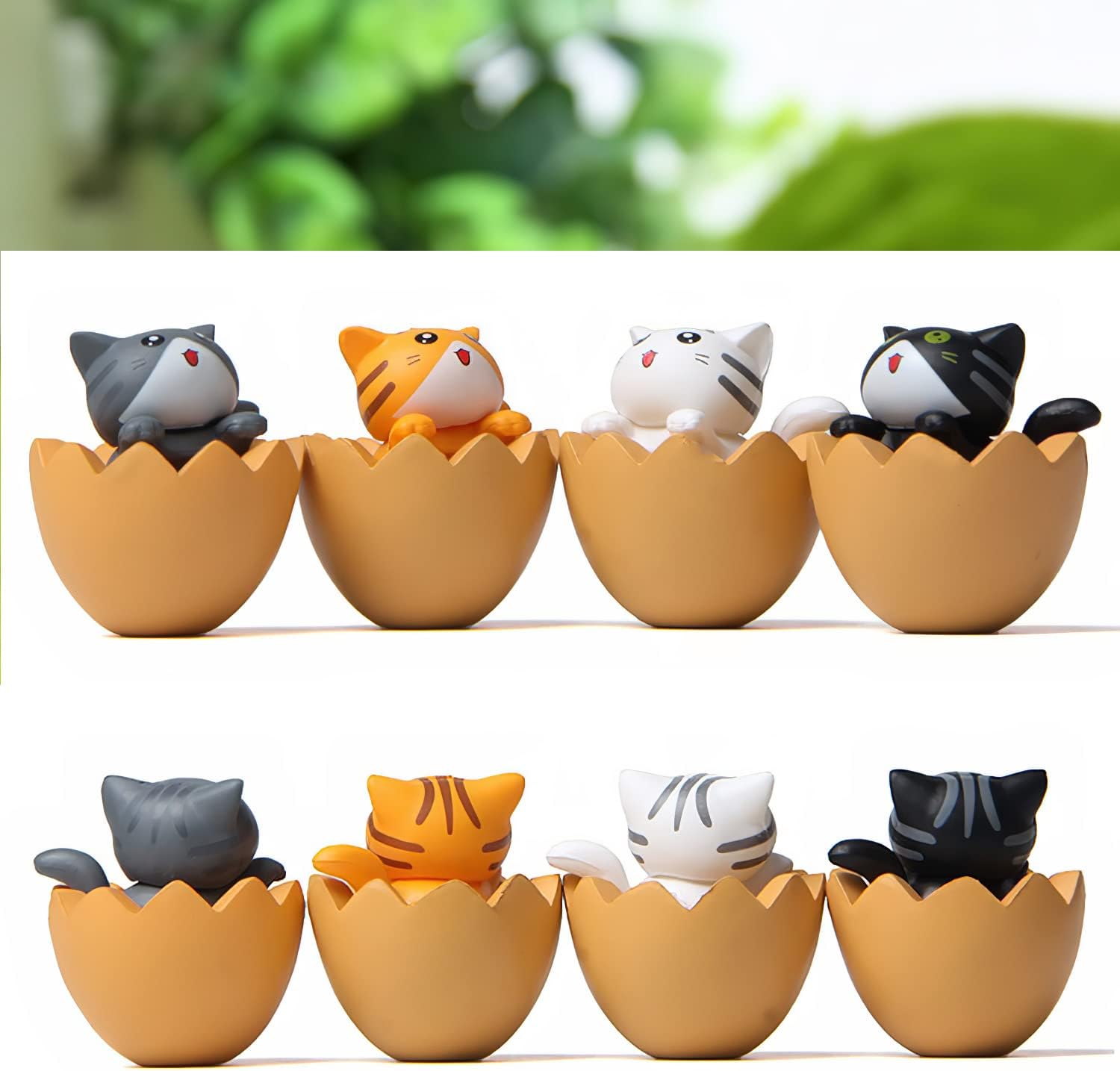 Juego de estatua de gatito, juego de 4 figuras de gato de lujo, lindas figuras de gato, decoración de pasteles de fiesta de cumpleaños, decoración